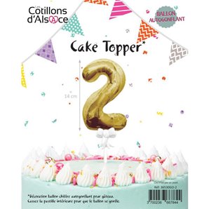 CAKE TOPPER CHIFFRE 2 OR
