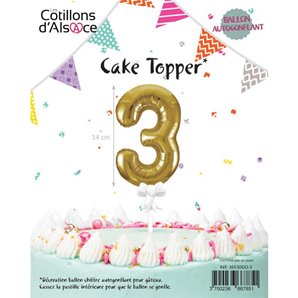 CAKE TOPPER CHIFFRE 3 OR