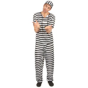 DEGUISEMENT PRISONNIER NOIR ET BLANC TAILLE M/L