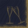 SERVIETTES PAPIER SPARKLING NOIR 33X33CM - PAQUET DE 50