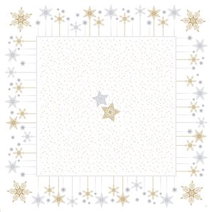 SUR-NAPPE SNOWSTARS WHITE 84 X 84 CM