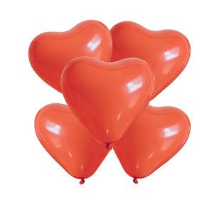 BALLONS COEUR ROUGE LATEX 20 CM - SACHET DE 12