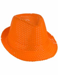 CHAPEAU ORANGE A SEQUINS