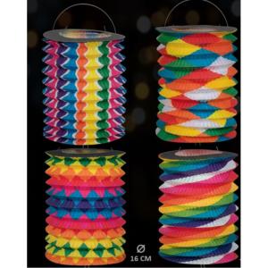 Lampion papier bariolé 16 cm