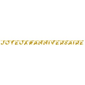 GUIRLANDE JOYEUX ANNIVERSAIRE OR 2,20 METRES