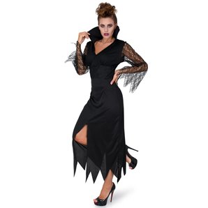 COSTUME SORCIERE DENTELLE NOIRE TAILLE XL